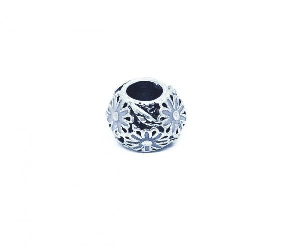 LBRO-002 Sterling Silver Flower Round Bead