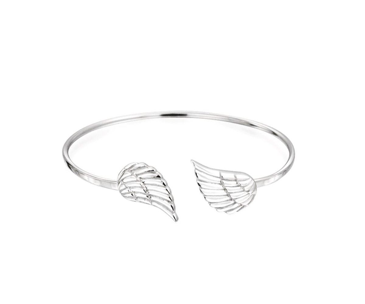 Sterling Silver Feather Cuff Bracelet Layra Silver