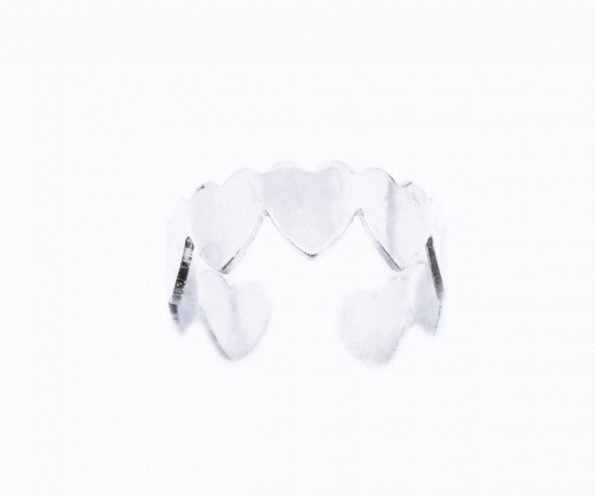 LTOE-009 925 Silver Heart Toe Ring