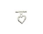 LTOG-003 Sterling Silver Hammered Heart Toggle Clasp