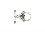 LTOG-007 Sterling Silver Rose Toggle Clasp