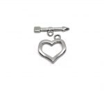 LTOG-012 Sterling Silver Heart Toggle Clasp