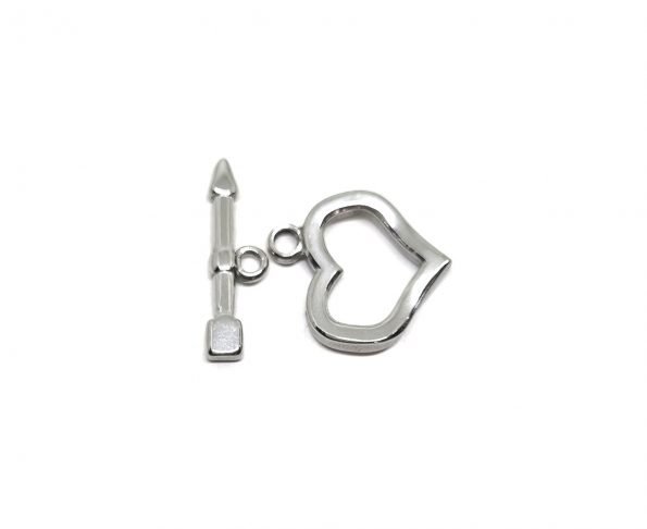 LTOG-012 Sterling Silver Heart Toggle Clasp